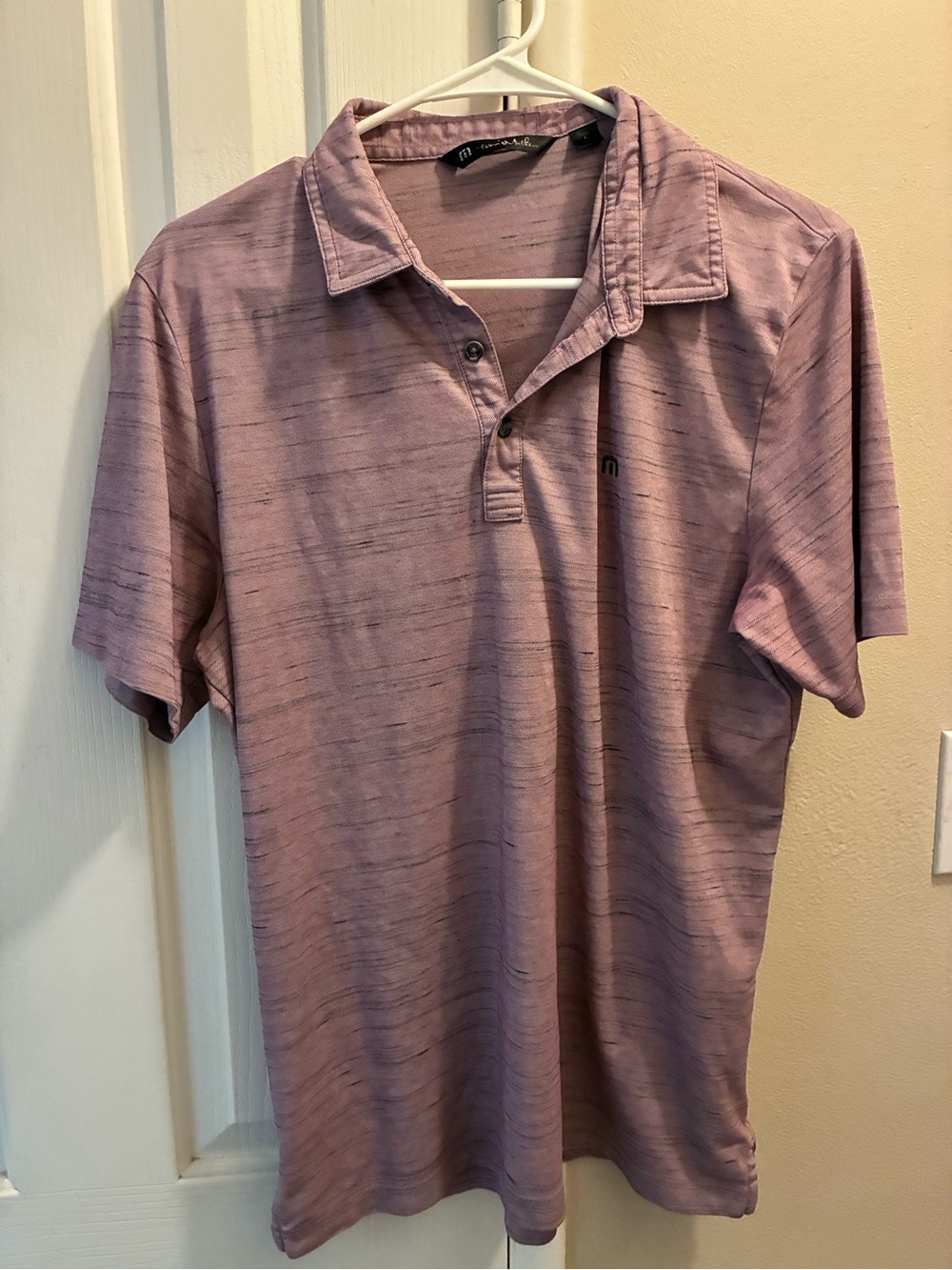 Travis Mathew Men's Heathered Lilac Polo